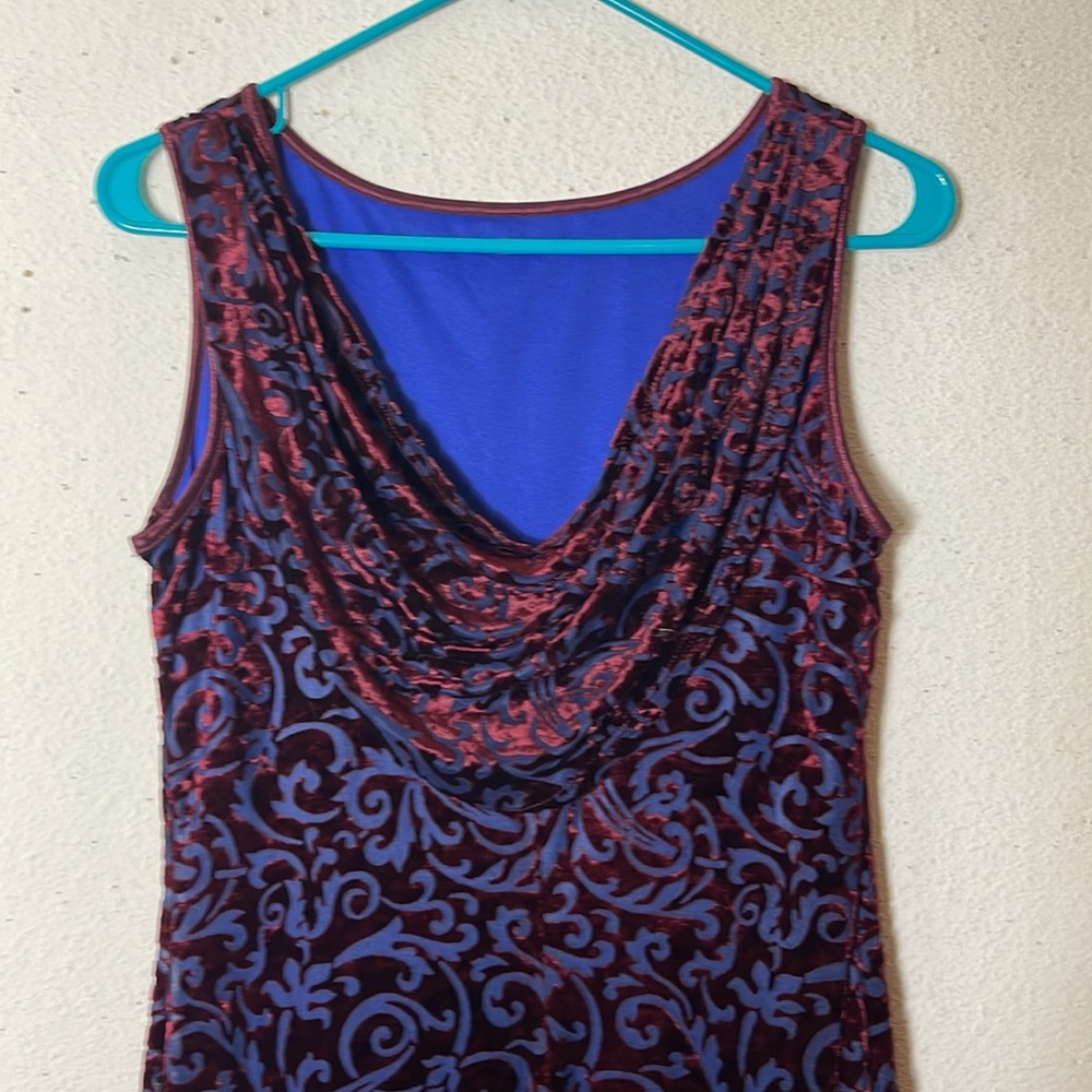 CDC Evening  Caren Desiree Co Floor length burgundy and blue dress 8